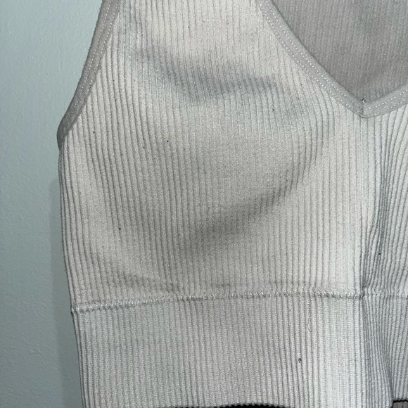 off white ribbed tank. size extra small - Picture 3 of 5